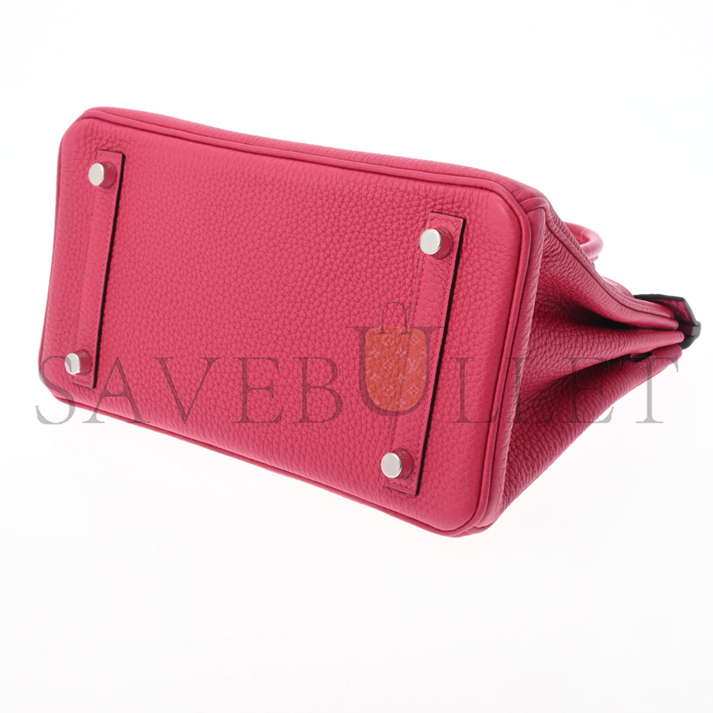 H**mes master birkin 25 crocodile and togo leather arabian nights purple silver buckle h076216ck34 (25*20*13cm)